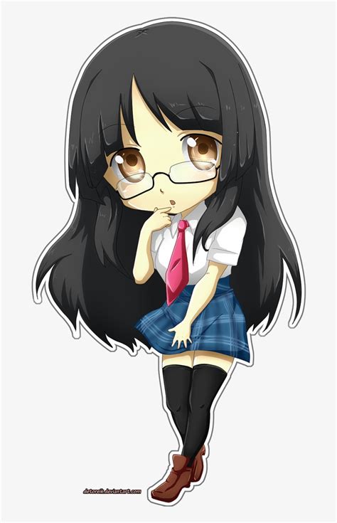 Chibi Girl With Glasses Chibi Cartoon Girl Png Transparent Clipart My