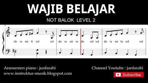 Not Wajib Belajar Notasi Balok Level 2 Lagu Wajib Do Re Mi Sol