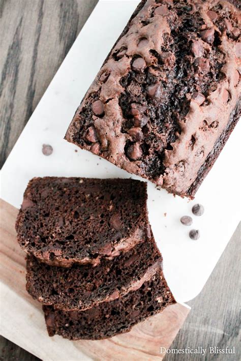 Double Chocolate Zucchini Bread Domestically Blissful