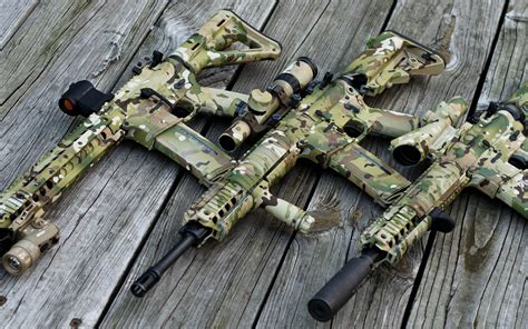 Scope Wood Assault Rifle Ar15 Multicam Military Police Weapon Gun