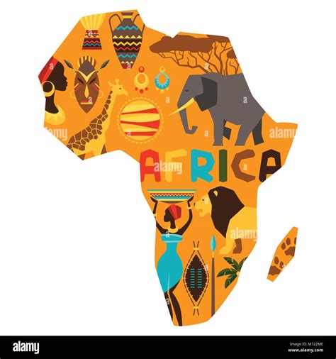African Ethnic Background With Illustration Of Map Stock Vector Image