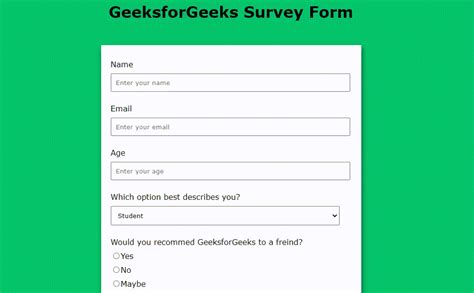 Forms Survey Form Using Html And Css My XXX Hot Girl