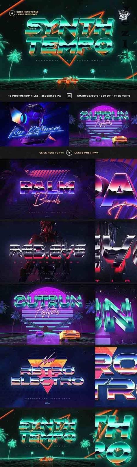 80 S Retro Text Effects Vol3 Synthwave Retrowave 27064939 Download