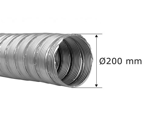 Tubo flessibile doppia parete ø 200 mm acciaio inox Caminoteca