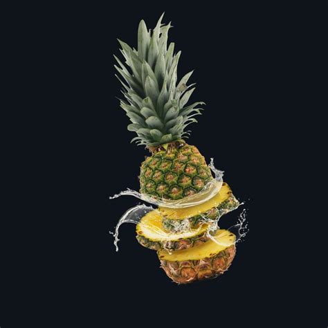 Fresh Pineapple Splash Pineapple Pineapple Photography Splash
