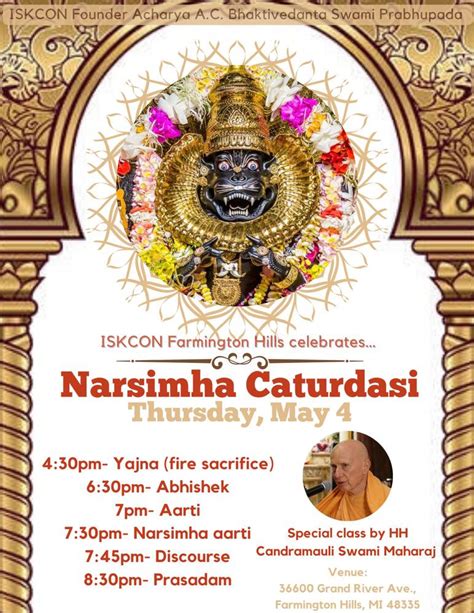 Narasimha Chaturdashi Celebrations Iskcon Farmington