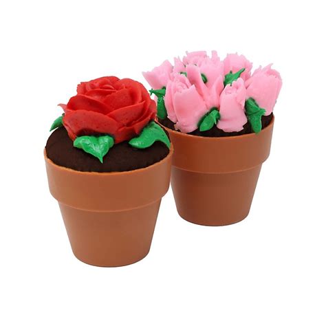 H E B Chocolate Flower Pot Cupcake With Buttercream Frosting Floral