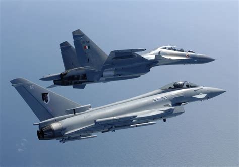 A Su 30mki And An Eurofighter Typhoon 3000x2100 Fighter Jets Jet
