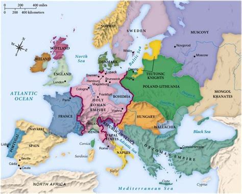 Map Of Europe Circa 1492 Europe Map Map History