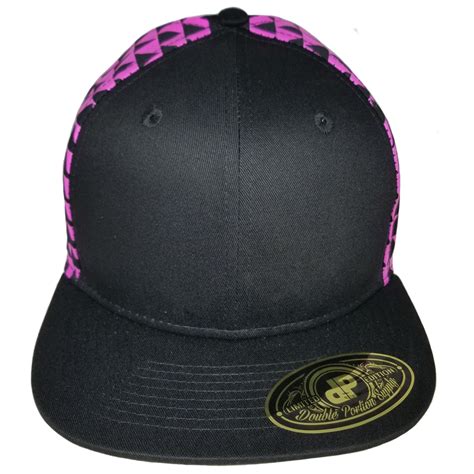 Gallery Blank Hat Snapback Flatbill Pink And Black Triangles Double