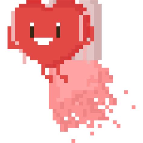 Pixel Art Heart Character Flying By Jetpack 28651705 Png