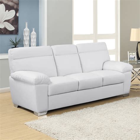 Don't forget to complement your leather sofa with club chairs and loungers! ALTO Modern High Back Leather Sofa Collection in White
