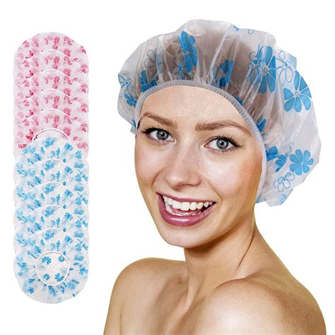 buy shower caps 10 pcs waterproof eva shower caps for women men reusable elastic bathing hair