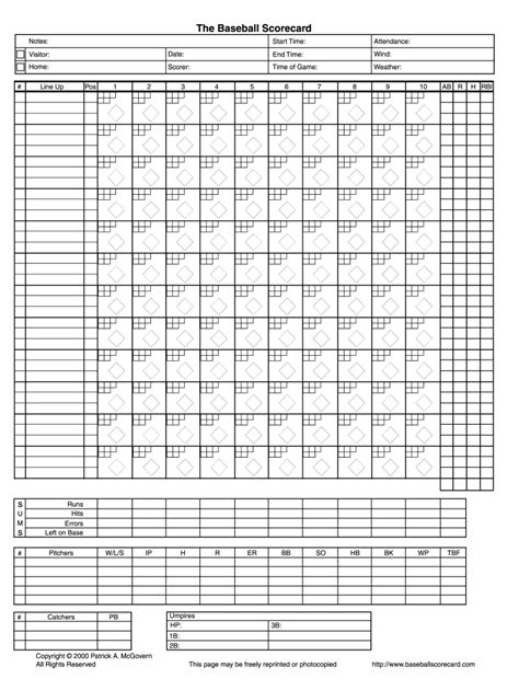 Baseball Score Sheet 2020 2021 Fill And Sign Printable Template