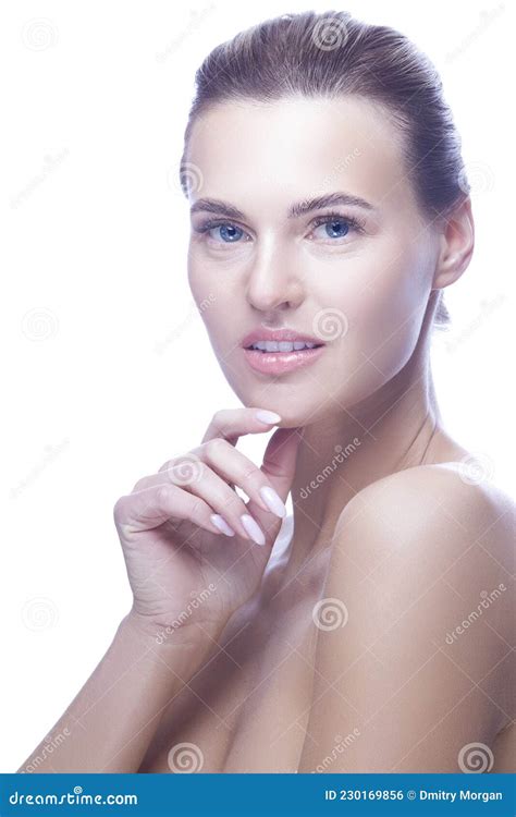 Beauty Portrait Of Sensual Caucasian Woman With Fresh And Clean Skin
