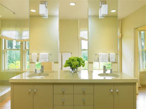 Contemporary Bathroom With Tall Double Vanity Mirrors Hgtv