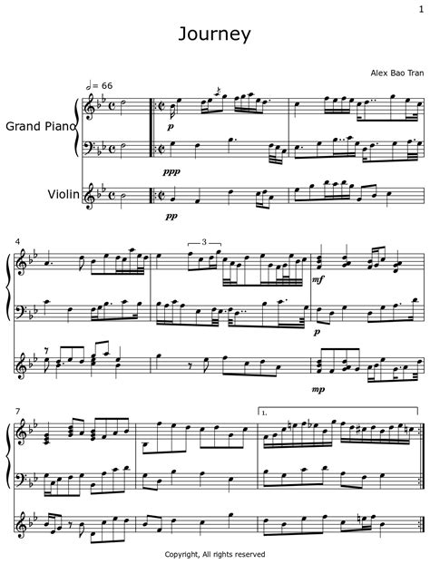 Journey Sheet Music For Piano Violin