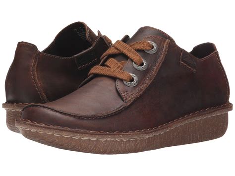 Lyst Clarks Funny Dream Brown Leather Womens Lace Up Casual Shoes