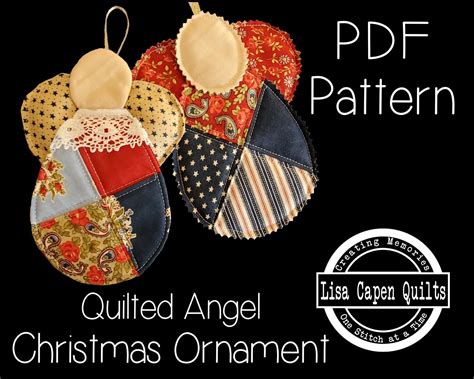 Quilted Angel Christmas Ornament Pattern Instant Pdf Pattern Etsy