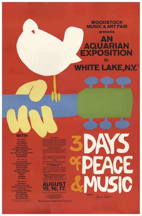 Lot Detail - Pristine Original Woodstock Concert Poster Signed by ...