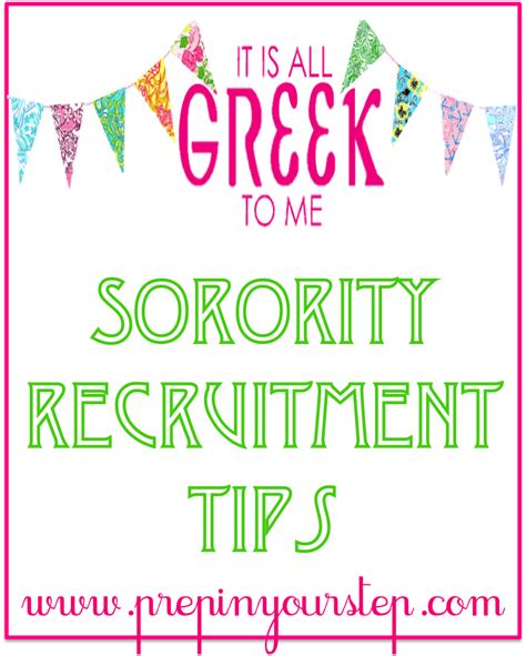 Prep In Your Step Sorority Recruitment Tips Sorority Recruitment