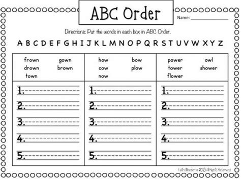 Alphabetical Order 1st Grade Writing Worksheets For Grade 1