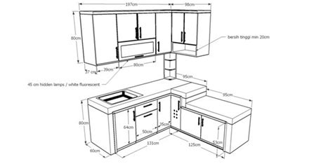 konsep  ukuran tinggi meja dapur
