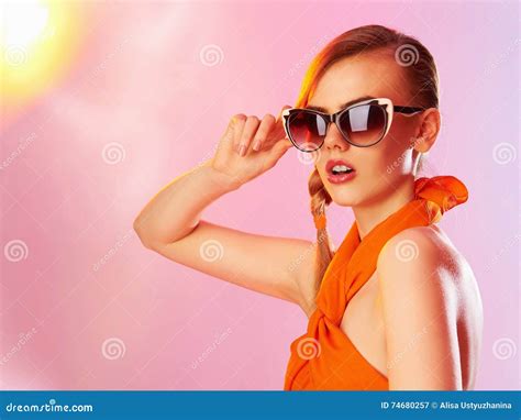 Beautiful Teen Girl In Sunglasses Stock Image Image Of Mixed Dress