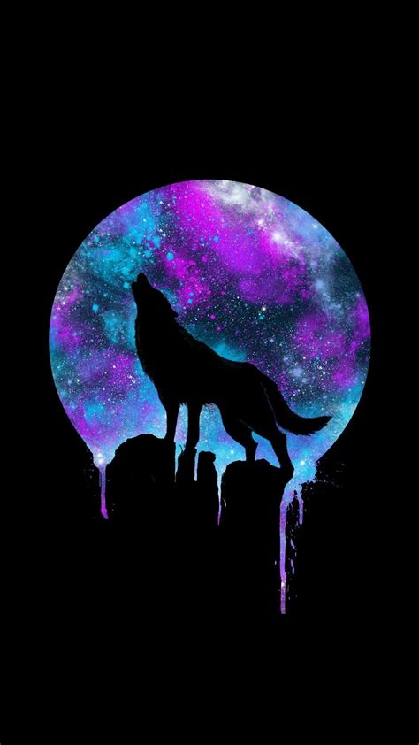 Wolf Howling At The Moon Galaxy Wallpapers For Tech