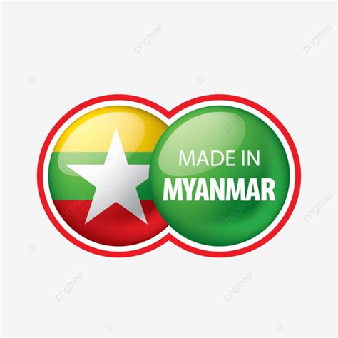 White Background Vector Illustration Of The Flag Of Myanmar Vector