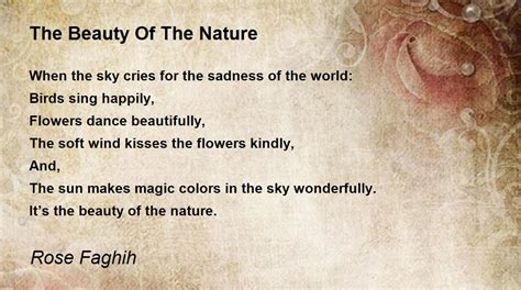 The Beauty Of The Nature The Beauty Of The Nature Poem By Rose Faghih