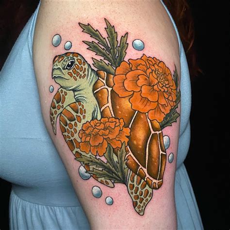 Share Turtle Flower Tattoo Latest In Eteachers