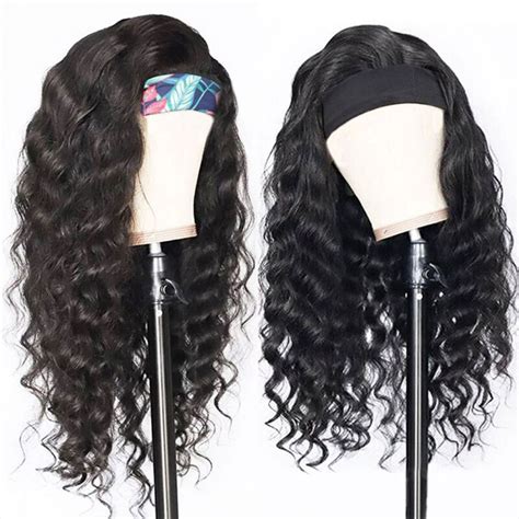 Loose Deep Wave Headband Scarf Hair Wig Glueless Human Hair Wigs Tinashehair