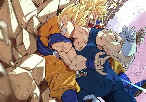 Artista Recria O Momento Decisivo Da Luta Entre Goku E Majin Vegeta Em