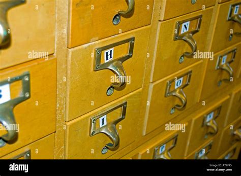 Library File Drawers Stock Photo Alamy