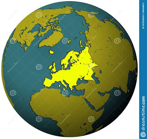 Europe Territory On Globe Map Stock Illustration Illustration Of