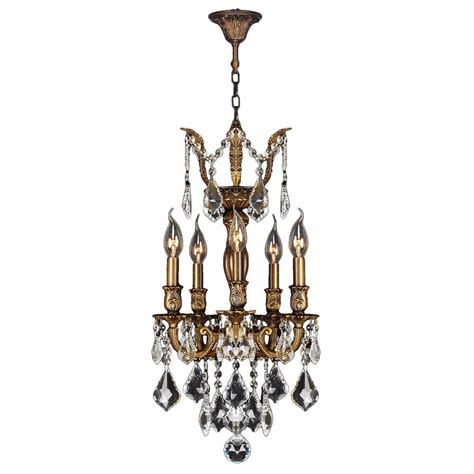 Excellent packaging, not a single broken crystal. Worldwide Lighting Versailles 5-Light Antique Bronze and Clear Crystal Chandelier-W83330B13 ...