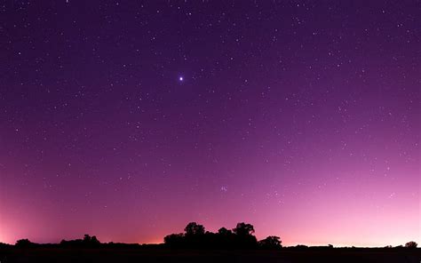 Hd Wallpaper Bright Star In A Pink Sky Twilight Sunset Nature And
