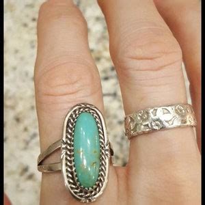 Turquoise And Sterling Silver Ring By Artist Richard Begay Etsy