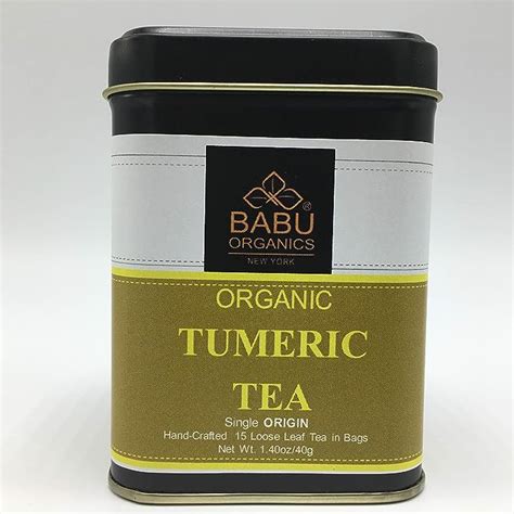 Amazon Com Organic TUMERIC TEA By Babu Organics 15 Cups Single