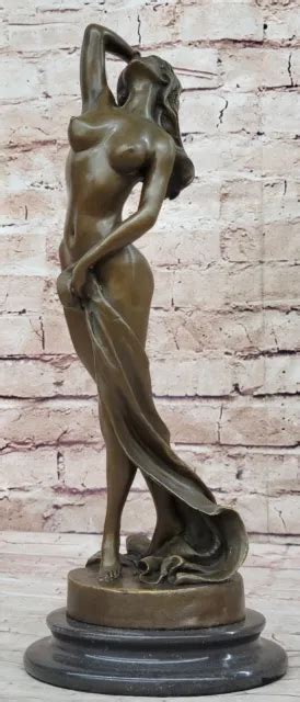 ART DECO NOUVEAU EROTIC Nude Naked Woman Female 100 Solid Bronze