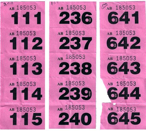 Numbered Raffle Tickets Printable