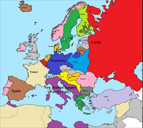 Map Of Europe Before The Alternative World War 2 1940 Imaginarymaps