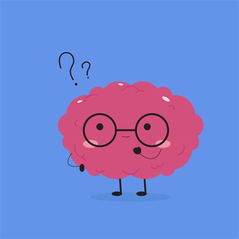 Kawaii Brain Feeling Confused About Something 2203998 Vector Art At