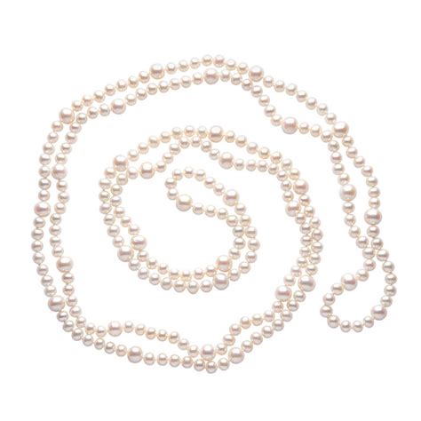 Mm Cultured Freshwater White Pearl Rope Necklace Costco UK