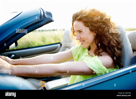 Woman Behind The Wheel Stock Photo Alamy