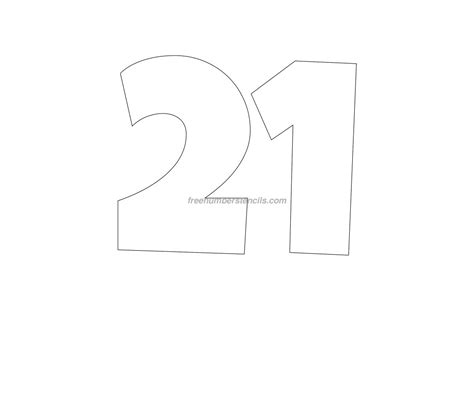 Free Giant 21 Number Stencil