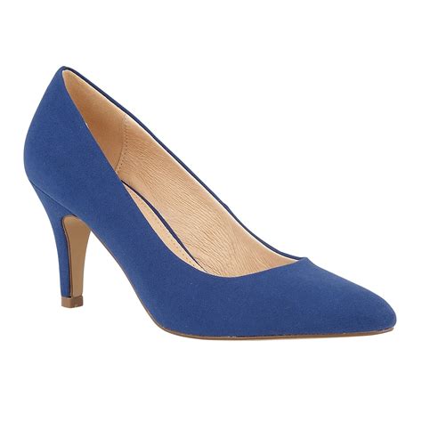 Buy The Blue Microfibre Lotus Ladies Holly Court Shoes Online