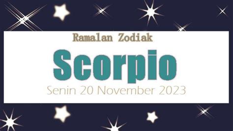 Ramalan Zodiak Scorpio Senin November Kepercayaan Dirimu