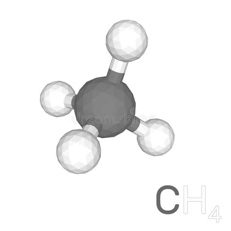 Isolated 3d Model Of A Molecule Of Methane Stock Illustration